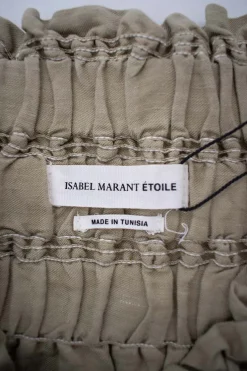 Ruffled khaki skirt with elastic waist