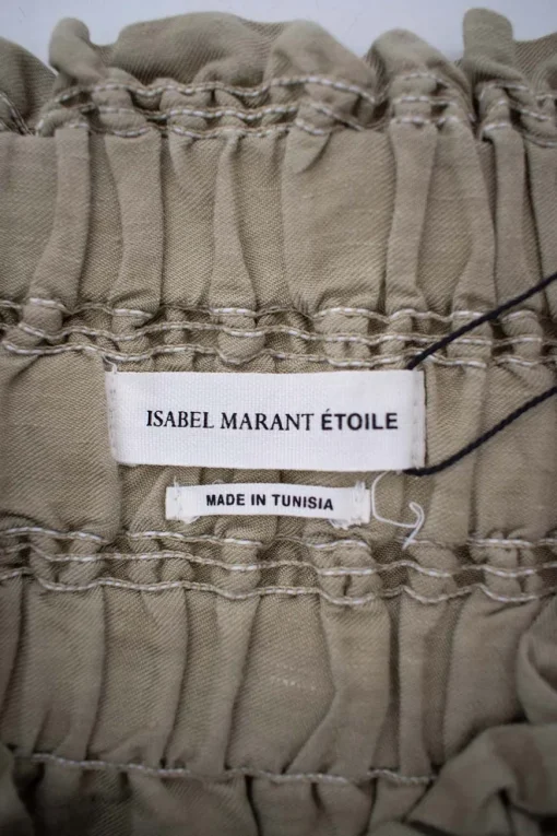 Ruffled khaki skirt with elastic waist