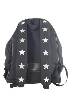 Saint Laurent black Sac Hunt canvas backpack with stitched stars