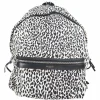 Saint Laurent black/white canvas leopard print city backpack