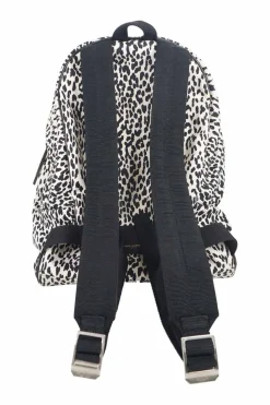 Saint Laurent black/white canvas leopard print city backpack