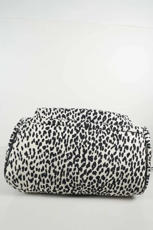 Saint Laurent black/white canvas leopard print city backpack