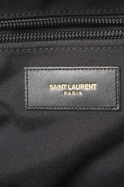 Saint Laurent black/white canvas leopard print city backpack