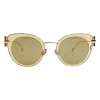 Salvatore Ferragamo gold cat eye sunglasses with circled metal temples