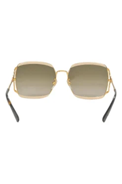 Sepia tinted polycarbonate oversized rectangle sunglasses