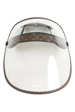 shield visor with monogram strap and trim