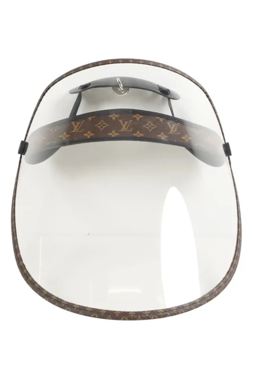 shield visor with monogram strap and trim
