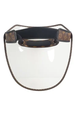 shield visor with monogram strap and trim
