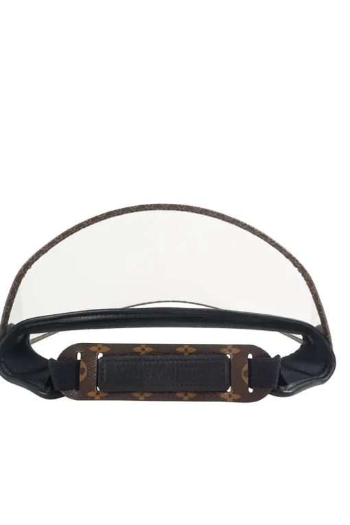 shield visor with monogram strap and trim