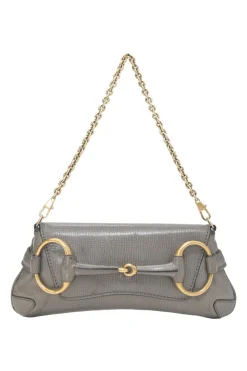 Shitake pebbled lambskin leather 1921 Horsebit shoulder bag