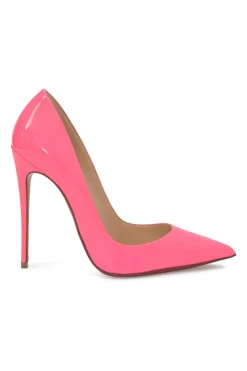 Shocking pink patent leather pointed-toe So Kate pumps