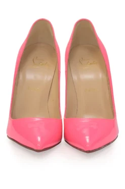Shocking pink patent leather pointed-toe So Kate pumps