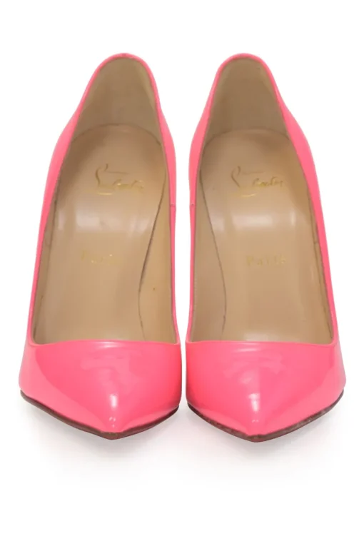 Shocking pink patent leather pointed-toe So Kate pumps
