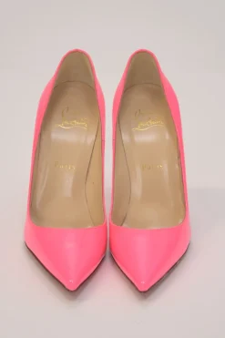 Shocking pink patent leather pointed-toe So Kate pumps