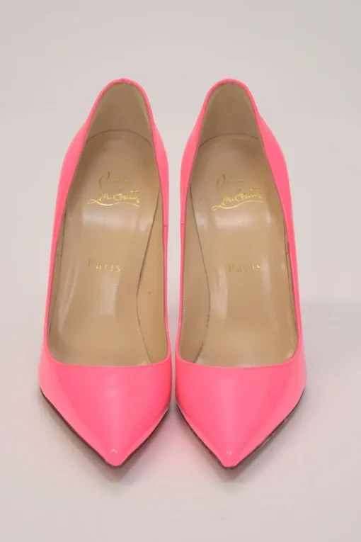 Shocking pink patent leather pointed-toe So Kate pumps