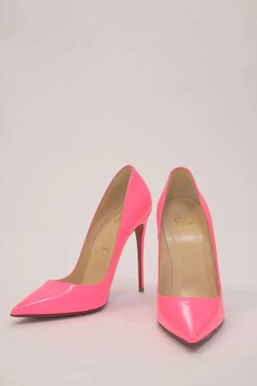 Shocking pink patent leather pointed-toe So Kate pumps