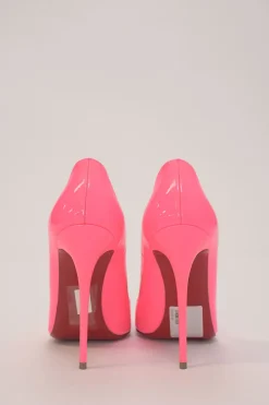 Shocking pink patent leather pointed-toe So Kate pumps