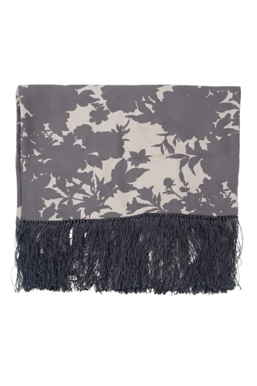 Silk Pashmina Silk Scarf with Floral Pattern