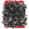 silk zip cuff embellished with beads, coral, tiger's eye and metal discs