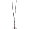 Silver and brown lacquered horn Lift pendant on waxed cotton strap