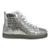 Silver antispecchio leather and rubber spike Louis high-top sneakers