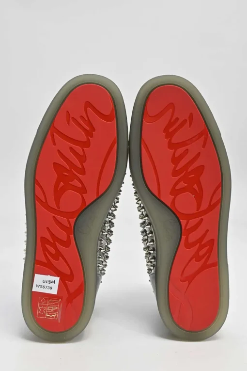 Silver antispecchio leather and rubber spike Louis high-top sneakers