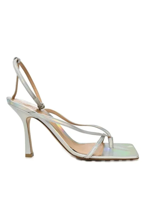 Silver Holographic Stretch Sandals
