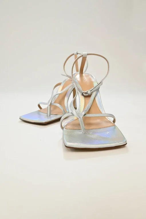 Silver Holographic Stretch Sandals