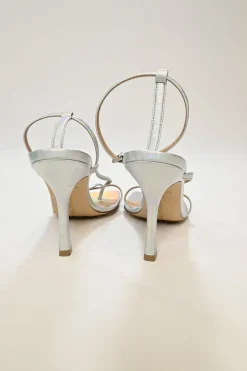 Silver Holographic Stretch Sandals