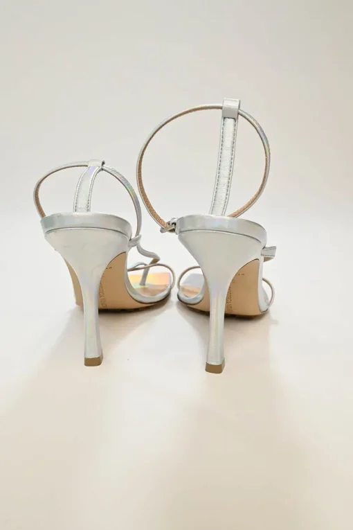 Silver Holographic Stretch Sandals