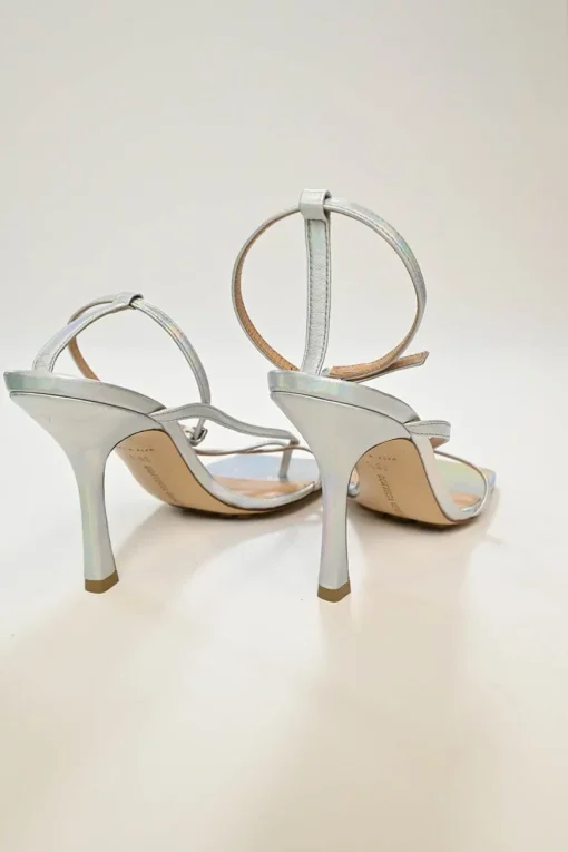 Silver Holographic Stretch Sandals