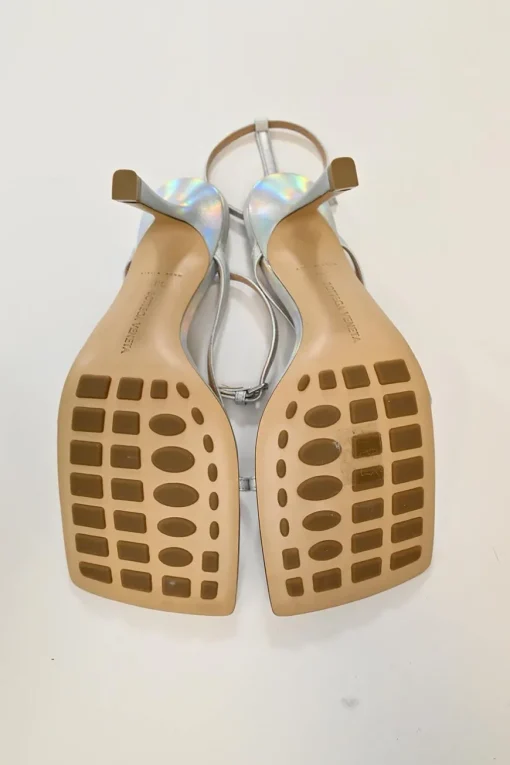 Silver Holographic Stretch Sandals