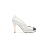 Silver leather wrapped heel &amp; silver metal Double C