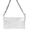 Silver Monogram-embossed puffy lambskin Coussin PM two-way shoulder bag with silver-finish hardware