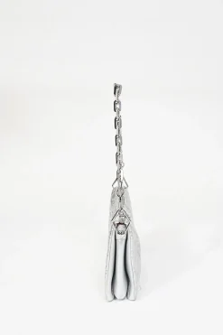 Silver Monogram-embossed puffy lambskin Coussin PM two-way shoulder bag with silver-finish hardware