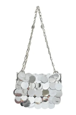 Silver paillette chainmail Sparkle Nano 69 shoulder bag