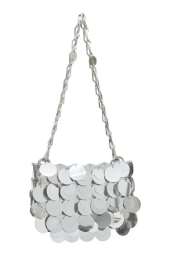 Silver paillette chainmail Sparkle Nano 69 shoulder bag