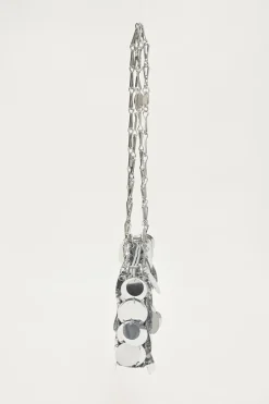 Silver paillette chainmail Sparkle Nano 69 shoulder bag