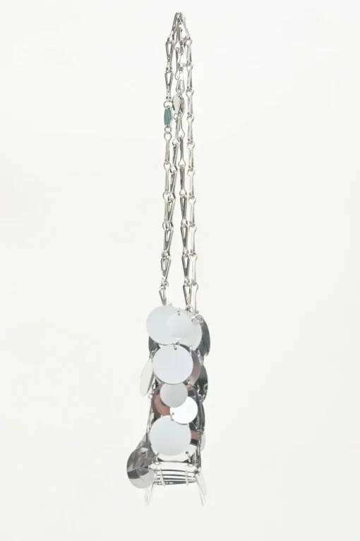 Silver paillette chainmail Sparkle Nano 69 shoulder bag
