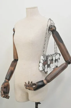 Silver paillette chainmail Sparkle Nano 69 shoulder bag