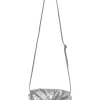Silver sequined fabric and foiled lambskin leather Viv' Choc Paillettes mini crossbody bag