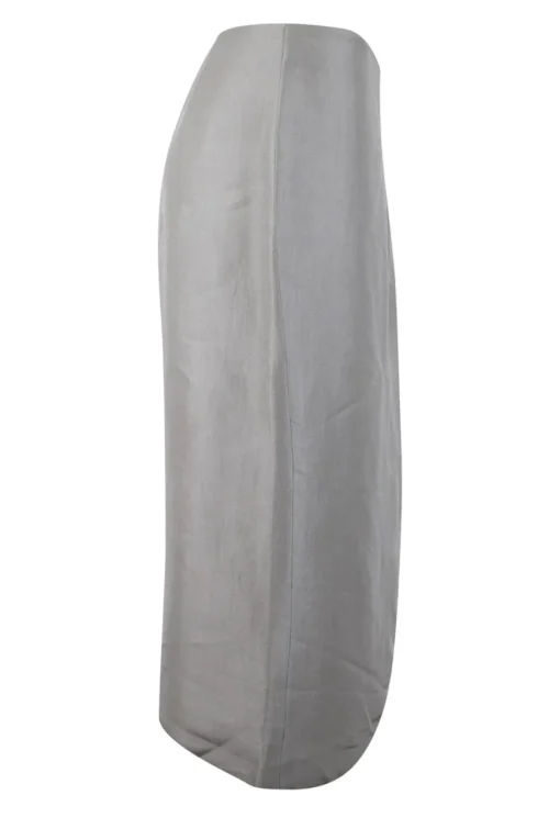 Silver silk knee-length skirt
