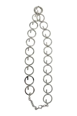 Silver stainless steel GG chain belt