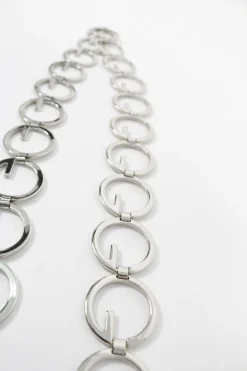 Silver stainless steel GG chain belt