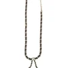 Silver-finish metal and leather flap bag charm belt with lobster clasp closure