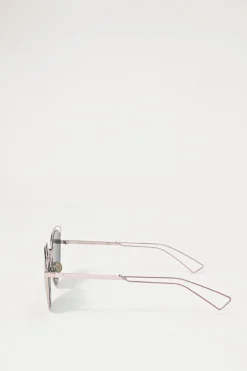 Silver-tone metal and rose-tinted polycarbonate DiorSideral 2 cat-eye sunglasses