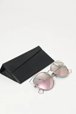 Silver-tone metal and rose-tinted polycarbonate DiorSideral 2 cat-eye sunglasses