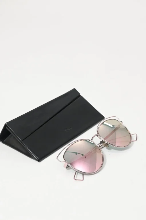 Silver-tone metal and rose-tinted polycarbonate DiorSideral 2 cat-eye sunglasses
