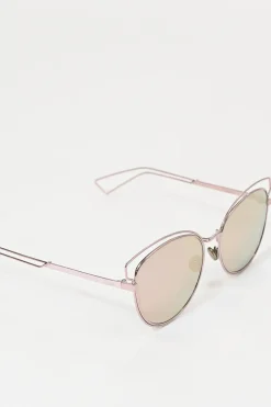 Silver-tone metal and rose-tinted polycarbonate DiorSideral 2 cat-eye sunglasses