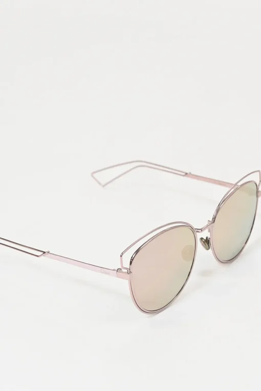 Silver-tone metal and rose-tinted polycarbonate DiorSideral 2 cat-eye sunglasses